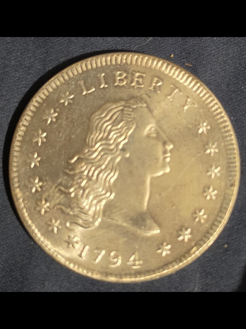 Gold-Tone Decorative Liberty Coin Accent - Gold